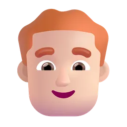 Man: Light Skin Tone, Red Hair Microsoft 3D Fluent