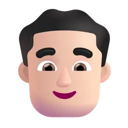 남자: 밝은 피부 톤 Microsoft 3D Fluent