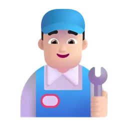 남자 정비공: 밝은 피부 톤 Microsoft 3D Fluent