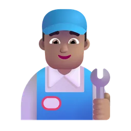 Man Mechanic: Medium Skin Tone Microsoft 3D Fluent