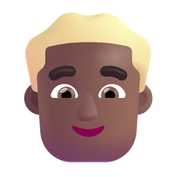 Man: Medium-Dark Skin Tone, Blond Hair Microsoft 3D Fluent