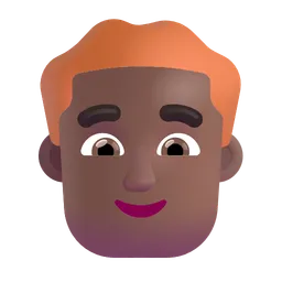 Man: Medium-Dark Skin Tone, Red Hair Microsoft 3D Fluent