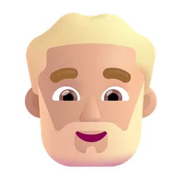 Man: Medium-Light Skin Tone, Beard Microsoft 3D Fluent