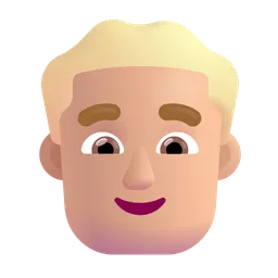 남성: 중간 밝은 피부 톤 Microsoft 3D Fluent