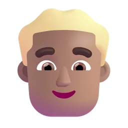 Man: Medium Skin Tone, Blond Hair Microsoft 3D Fluent