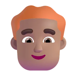 Man: Medium Skin Tone, Red Hair Microsoft 3D Fluent