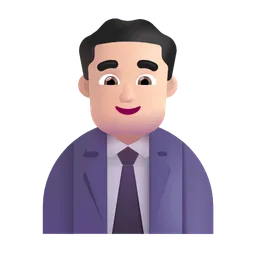 남성 직장인: 밝은 피부 톤 Microsoft 3D Fluent