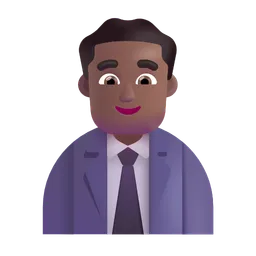 남성 직장인: 중간 정도의 어두운 피부 톤 Microsoft 3D Fluent