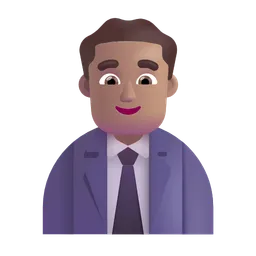 Man Office Worker: Medium Skin Tone Microsoft 3D Fluent