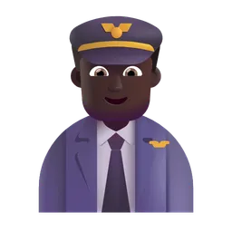 Man Pilot: Dark Skin Tone Microsoft 3D Fluent