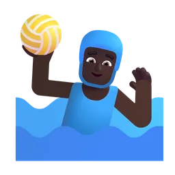 Man Playing Water Polo: Dark Skin Tone Microsoft 3D Fluent