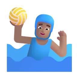 Man Playing Water Polo: Medium Skin Tone Microsoft 3D Fluent
