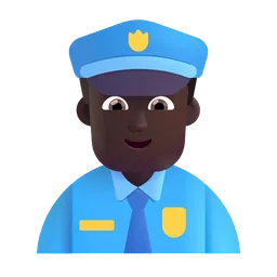 남자 경찰관: 어두운 피부 톤 Microsoft 3D Fluent