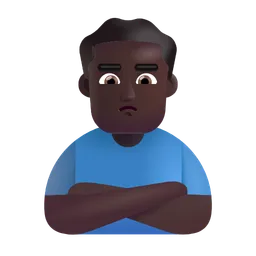 Man Pouting: Dark Skin Tone Microsoft 3D Fluent