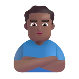 Man Pouting: Medium-Dark Skin Tone Microsoft 3D Fluent