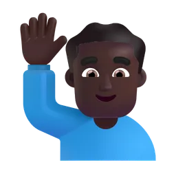 손을 들어 올리는 남자: 어두운 피부 톤 Microsoft 3D Fluent