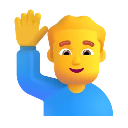 손을 들어 올리는 남자 Microsoft 3D Fluent