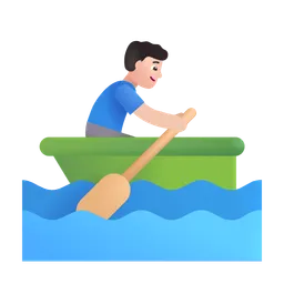 보트를 젓는 남자: 밝은 피부 톤 Microsoft 3D Fluent