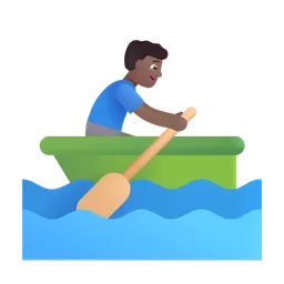 보트를 젓는 남자: 중간 어두운 피부 톤 Microsoft 3D Fluent
