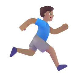 Man Running Facing Right: Medium Skin Tone Microsoft 3D Fluent