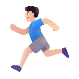 Man Running: Light Skin Tone Microsoft 3D Fluent