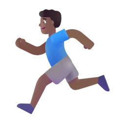 Man Running: Medium-Dark Skin Tone Microsoft 3D Fluent