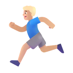 Man Running: Medium-Light Skin Tone Microsoft 3D Fluent
