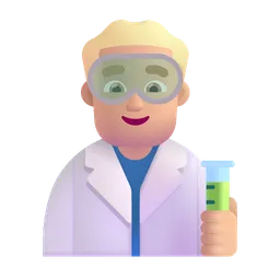 Man Scientist: Medium-Light Skin Tone Microsoft 3D Fluent