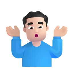 어깨를 으쓱하는 남자: 밝은 피부 톤 Microsoft 3D Fluent