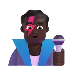 Man Singer: Dark Skin Tone Microsoft 3D Fluent