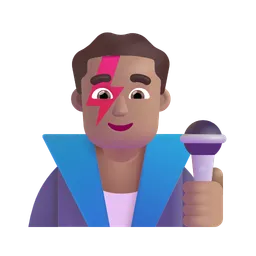 남자 가수: 중간 피부 톤 Microsoft 3D Fluent