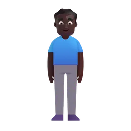 서 있는 남자: 어두운 피부 톤 Microsoft 3D Fluent