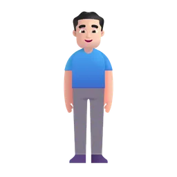 Man Standing: Light Skin Tone Microsoft 3D Fluent