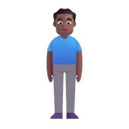Man Standing: Medium-Dark Skin Tone Microsoft 3D Fluent