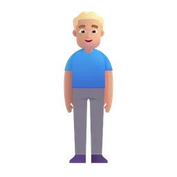 Man Standing: Medium-Light Skin Tone Microsoft 3D Fluent
