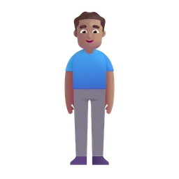 Man Standing: Medium Skin Tone Microsoft 3D Fluent
