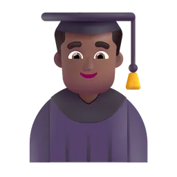 Man Student: Medium-Dark Skin Tone Microsoft 3D Fluent