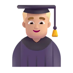 Man Student: Medium-Light Skin Tone Microsoft 3D Fluent