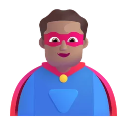 Man Superhero: Medium Skin Tone Microsoft 3D Fluent