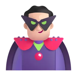 Man Supervillain: Light Skin Tone Microsoft 3D Fluent