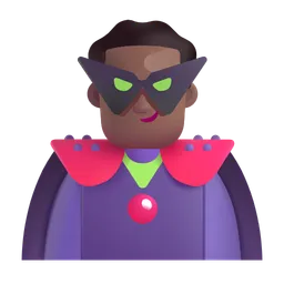 Man Supervillain: Medium-Dark Skin Tone Microsoft 3D Fluent
