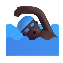 수영하는 남자: 어두운 피부 톤 Microsoft 3D Fluent
