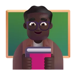 남자 선생님: 어두운 피부 톤 Microsoft 3D Fluent
