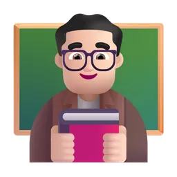 남자 선생님: 밝은 피부 톤 Microsoft 3D Fluent
