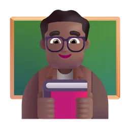 Man Teacher: Medium-Dark Skin Tone Microsoft 3D Fluent