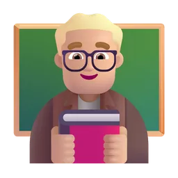 남자 선생님: 중간 밝은 피부 톤 Microsoft 3D Fluent