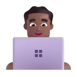 Man Technologist: Medium-Dark Skin Tone Microsoft 3D Fluent