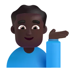 Man Tipping Hand: Dark Skin Tone Microsoft 3D Fluent