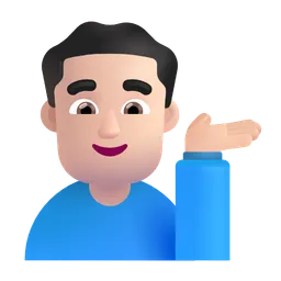 손을 내미는 남자: 밝은 피부 톤 Microsoft 3D Fluent