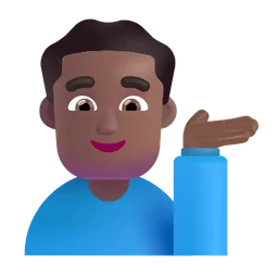 손을 내미는 남자: 중간 어두운 피부 톤 Microsoft 3D Fluent